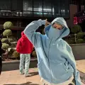 Turkuaz Kar Maskeli Unisex Sweatshirt Hırka