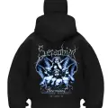 Two Angel Blue Baskılı Siyah Samuray Kar Maske Sweatshirt Hırka
