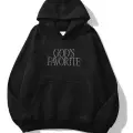 Unisex Gods Favorite Taş Baskılı Sweatshirt Siyah