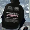 Unisex Oversize Siyah Berry Passıon Baskılı Maskeli Hoodie