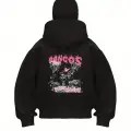 Unisex Oversize Siyah Gangos Money Motive Baskılı Maskeli Hoodie