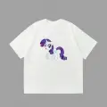 Unisex Rarity My Little Pony Baskılı Oversize Beyaz Tişört