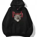 Unisex Rough Leopar Sweatshirt Siyah