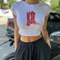 y2k Kovboy Çizme CropTop