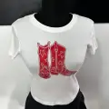 y2k Kovboy Çizme CropTop