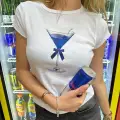 y2k Mavi Kadeh T-shirt