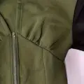 Yeşil Uzun Kollu Korse Kesim Fermuarlı Ceket