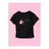 Siyah Y2K I Love Berry Baskılı Bayb Tee Crop