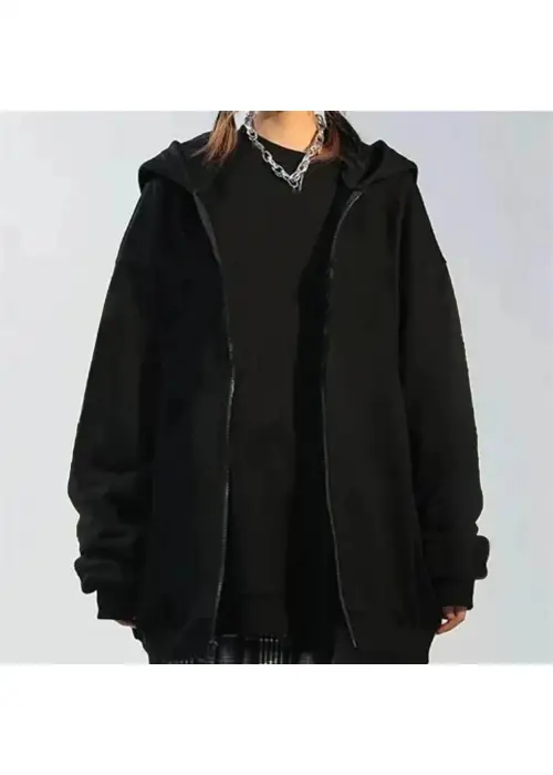 Düz Unisex Oversize (3 İPLİK) Hırka