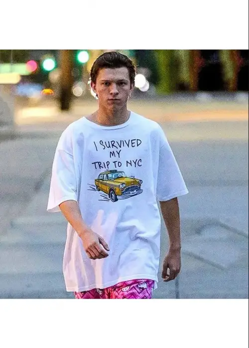 Beyaz Renk Unisex I Survived My Trip Yazılı Tişört