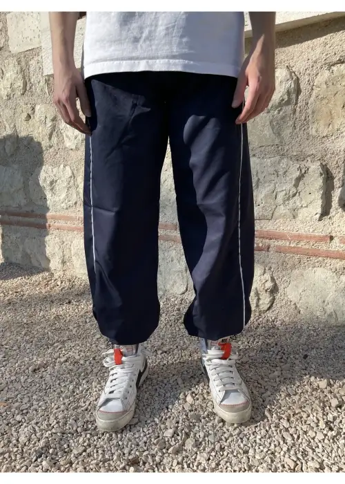 Çizgi Detay Lacivert Paraşüt Eşofman