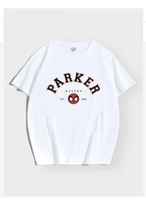 Beyaz Unisex Peter Parker Spiderman Tişört