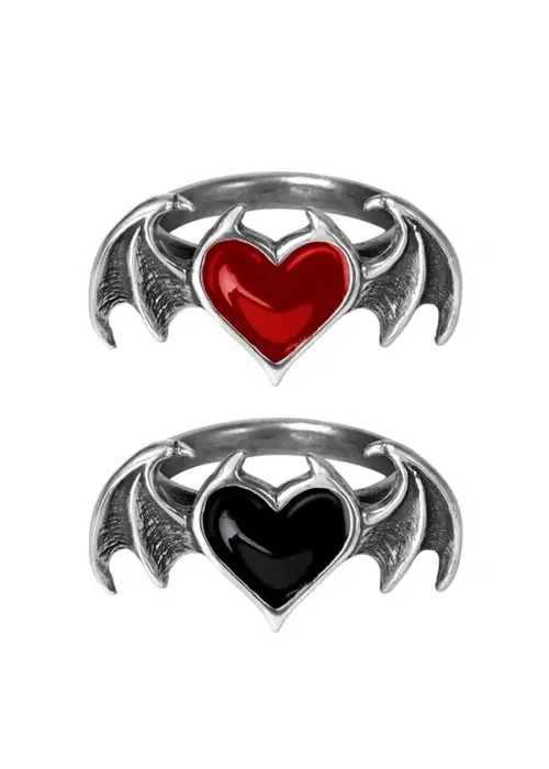 Gothic Kalp Heart Decor Çift Kanat Unisex Iyimoda