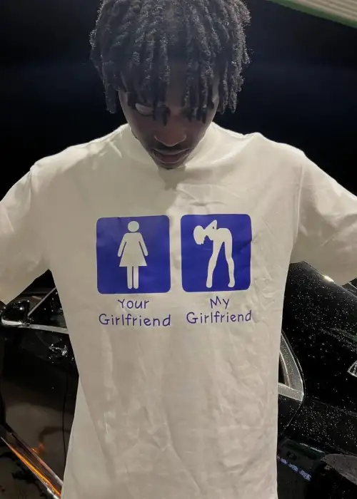 Your Girlfriend Vs My Girlfriend Baskılı Oversize T-Shirt