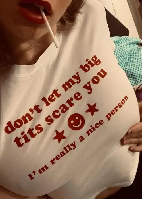 Beyaz Dont Let My Big Baskılı Crop