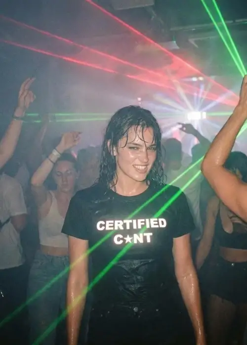 Siyah Certıfıed Cont Baskılı Crop