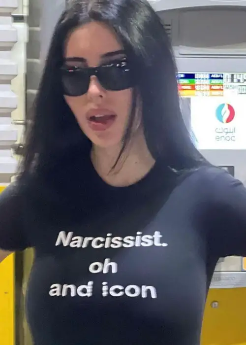 Siyah Narcissist Oh And İcon Baskılı Crop