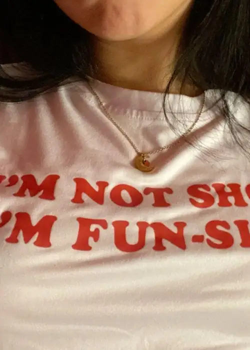 Beyaz Im Not Short Baskılı Crop