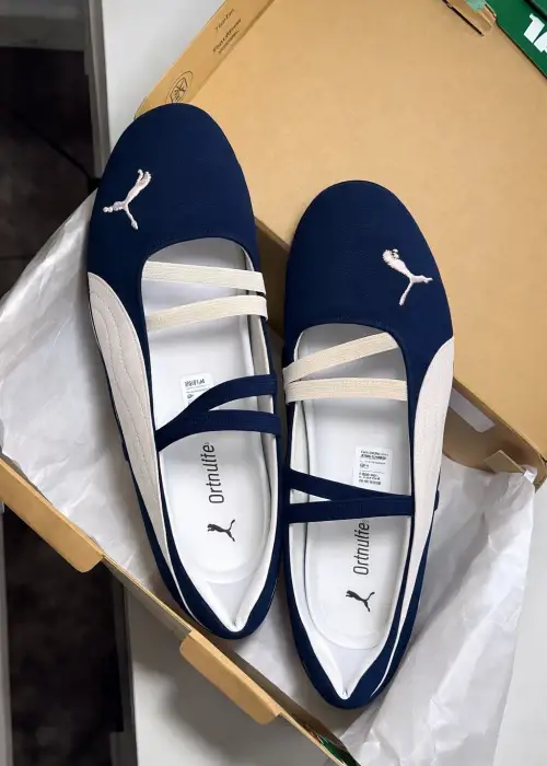 Lacivert Beyaz Speedcat Shıny Babet Ayakkabı