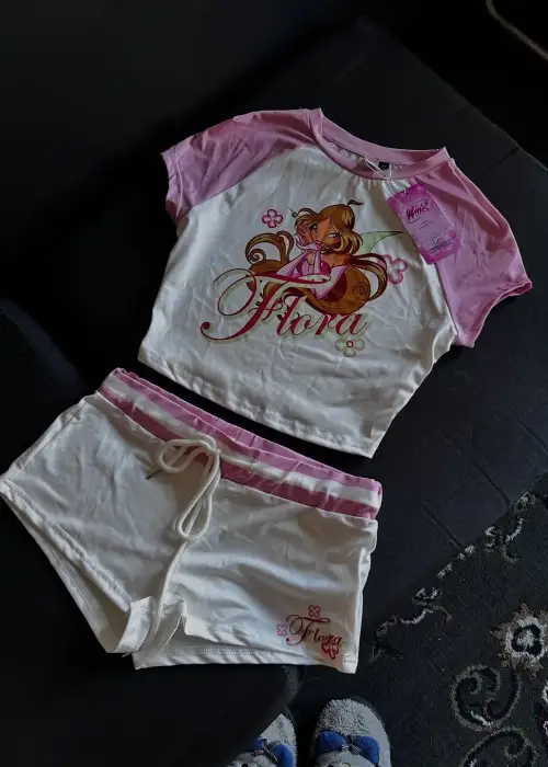 Flora Dream Pembe Şortlu Takım