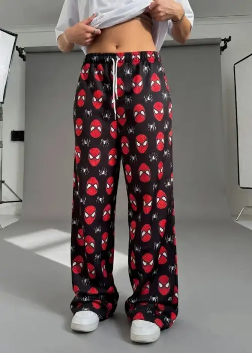 Spider-Man Desenli Baggy Eşofman Altı