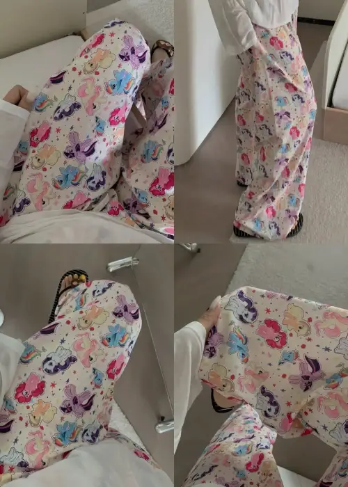 Unicorn Pony Baskılı Oversize Pijama Altı