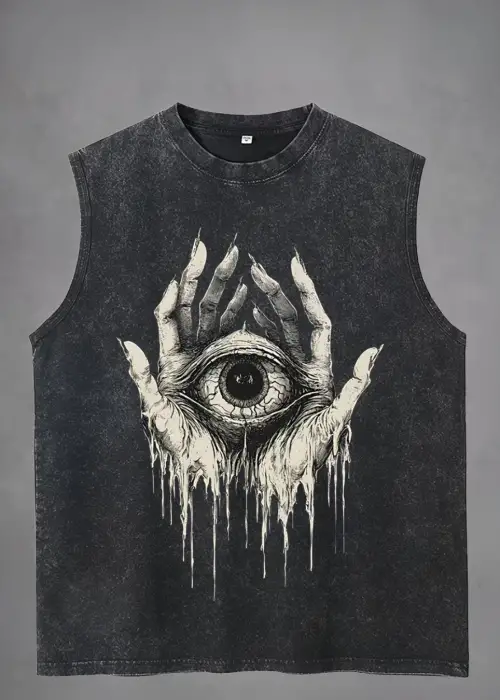 Cosmic Eye Unisex Vintage Eskitme Yıkamalı Atlet