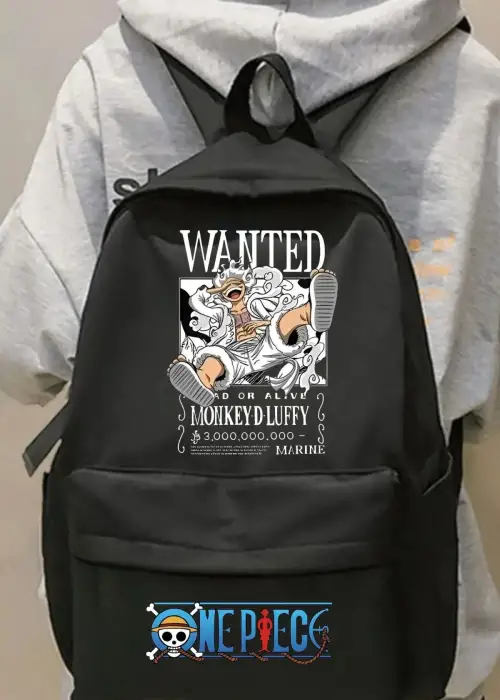 Anime One Piece Wanted Baskılı Sırt Okul Çantası