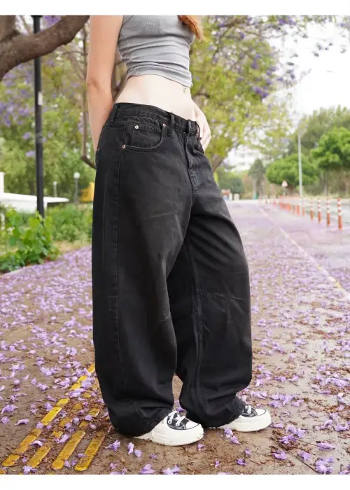 ARKASI KEMERLİ UNİSEX BAGGY PANTOLON