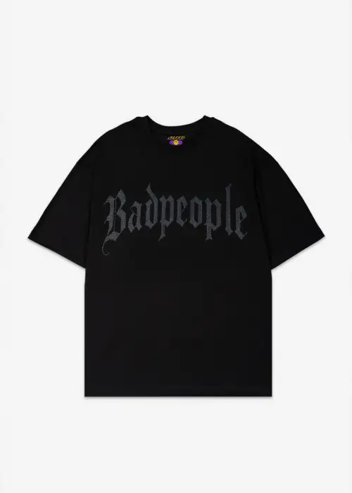 BadPeople Beyaz Taş Baskılı Oversize Unisex T-shirt