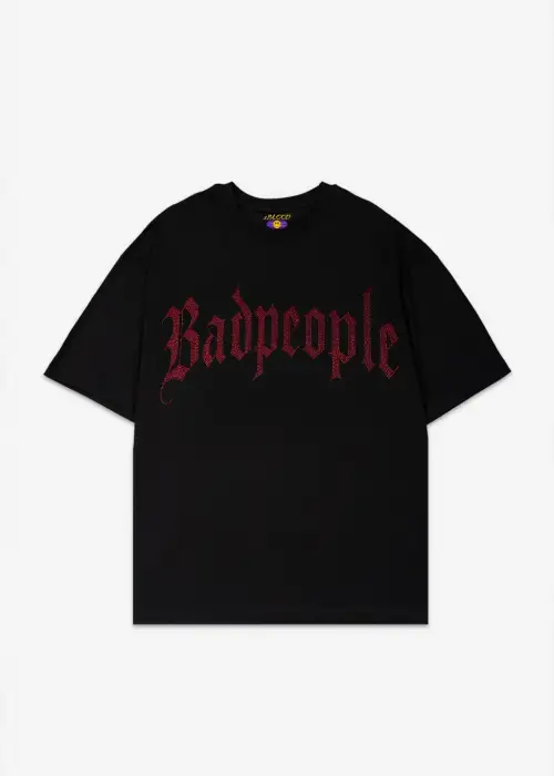 BadPeople Kırmızı Taş Baskılı Oversize Unisex T-shirt