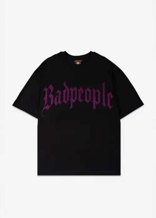 BadPeople Pembe Taş Baskılı Oversize Unisex T-shirt