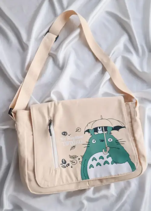 Bej My Neighboor Totoro Kanvas Postacı Çanta