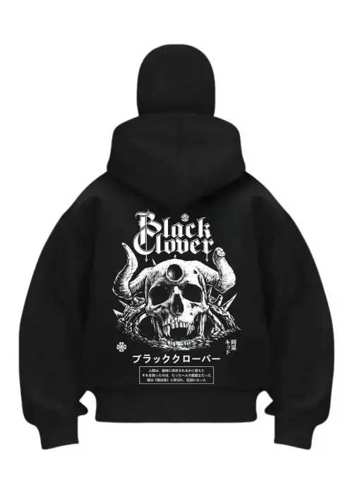 Block Cober Baskılı Siyah Samuray Kar Maske Sweatshirt Hırka