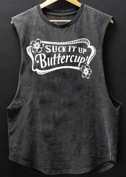 Buttercup Baskılı Unisex Oversize Yıkamalı Atlet