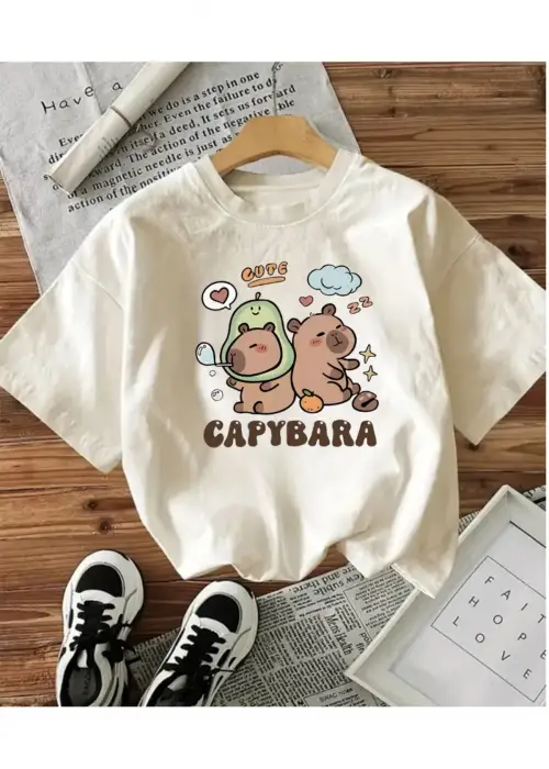 Capybara Baskılı Unisex Oversize T-shirt