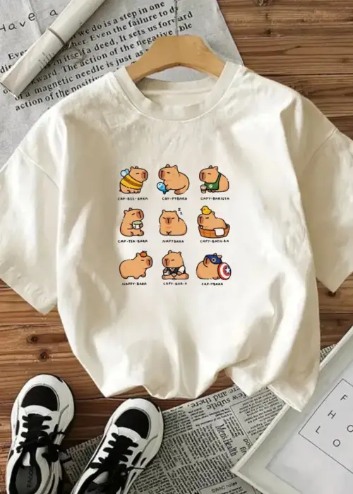 Capybaras Baskılı Unisex Oversize T-shirt
