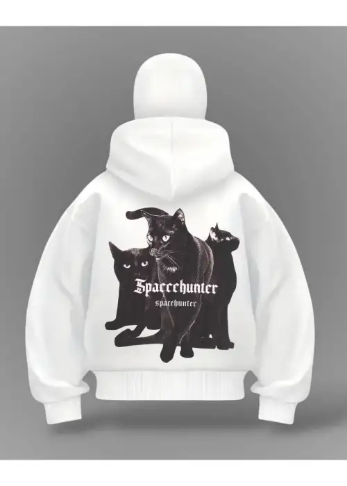 Cat Detail Full Mask Oversize Hırka