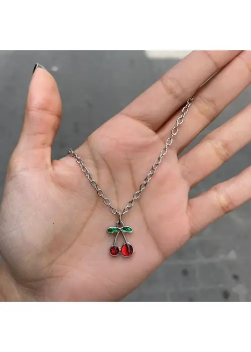 Kiraz Cherry Silver Kolye
