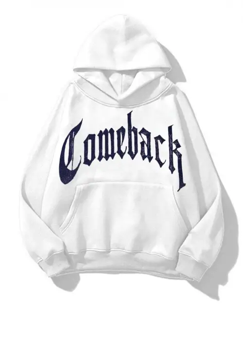 ComeBack Mavi Taş Baskılı Oversize Unisex Kapüşonlu Sweat
