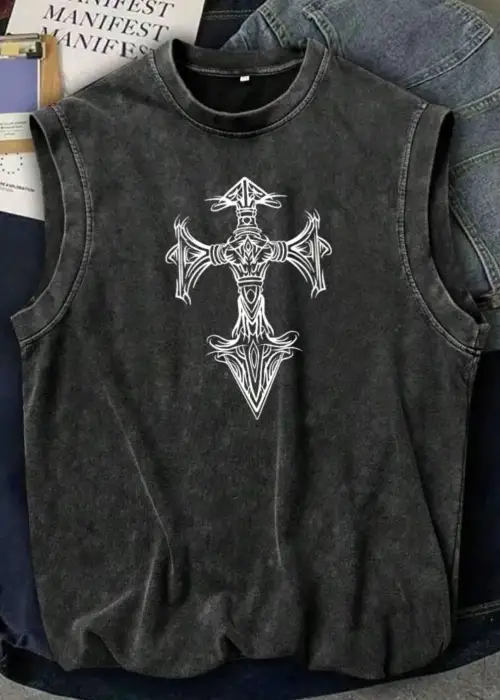 Cross Atlet Bisiklet Yaka Yıkamalı Vintage Unisex Oversize T-Shirt