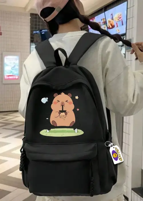 Cute Bear Capybara Okul Sırt Çantası