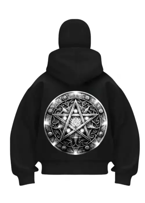 Devil Lembo Baskılı Siyah Samuray Kar Maske Sweatshirt Hırka