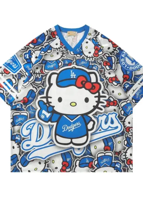 Dodgers Hello Kitty Mavi Jersey T-shirt