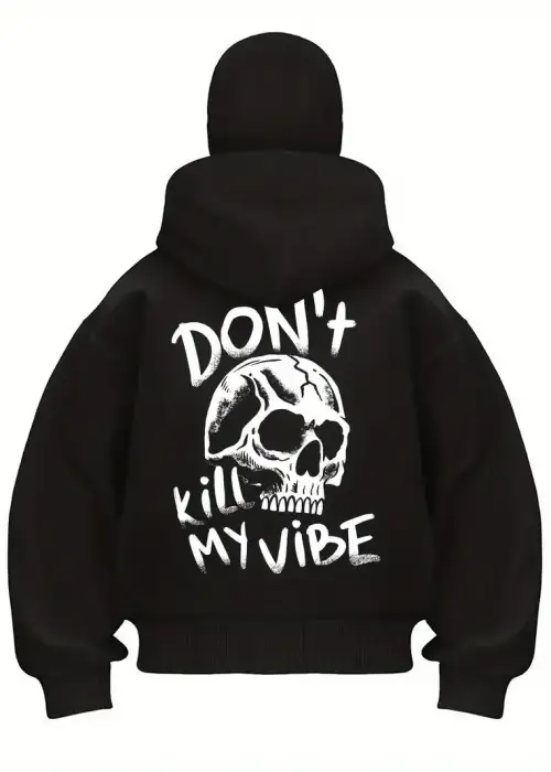 Dont Kill My Vibe Baskılı Kar Maskeli Ninja Unisex Sweatshirt Hırka