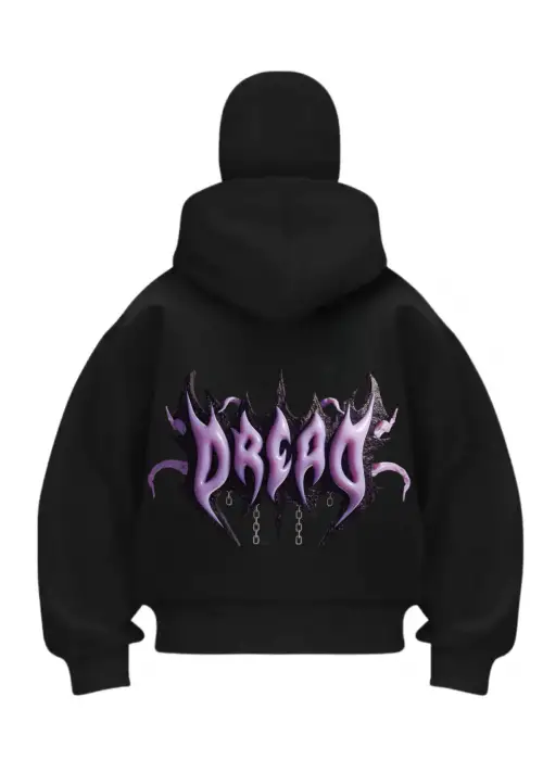Dread Baskılı Siyah Samuray Kar Maske Sweatshirt Hırka