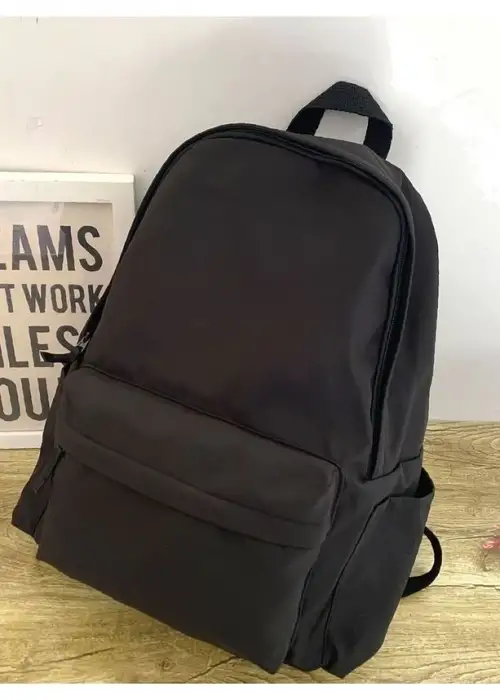 Düz Siyah Renk Unisex Okul Sırt Çantası