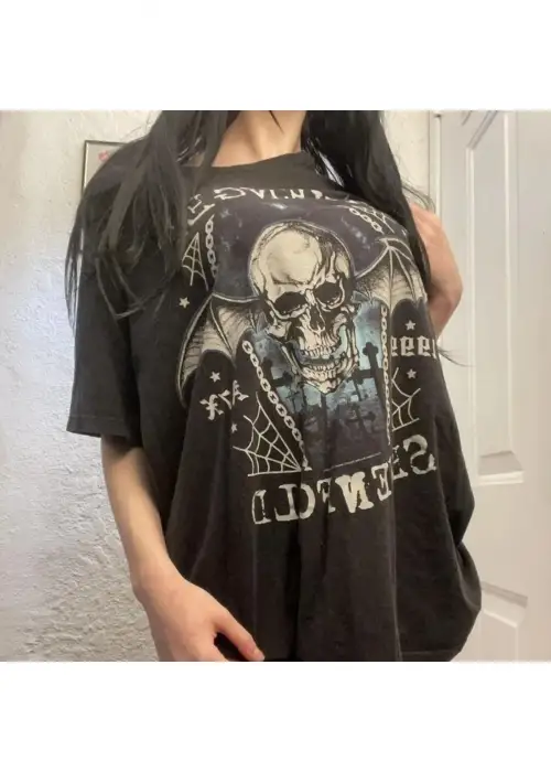 Füme Avenged Sevenfold Skull Cyber Grunge Unisex T-shirt