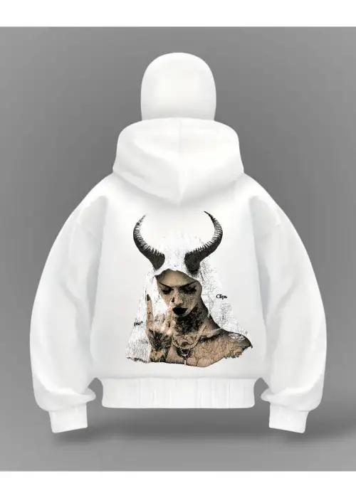 Goat Girl Detail Full Mask Oversize Hırka