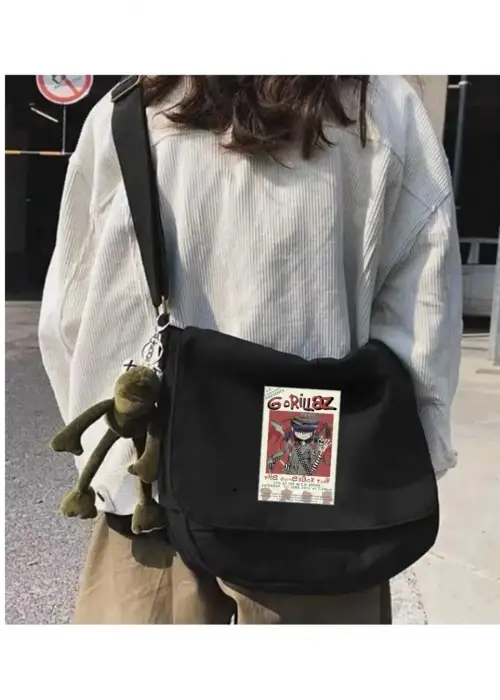 Gorillaz Siyah Postacı Çantası